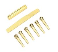 HEMOTON 6pcs String Folk Guitar Brass Bridge Saddle Nut Enhanced Sound Quality Guitar Compatibility