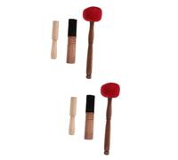 HEMOTON 6pcs Tibetan Singing Bowl Mallet Wooden Bowl Striker for Buddha Meditation Sound Accessory Kit
