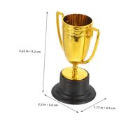 HEMOTON 6pcs Trophy Mini Trophies Gold Medal Party Favors Cup Award Golden Plastic re-usable