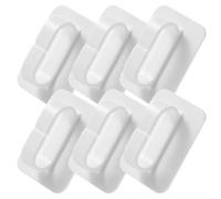 HEMOTON 6pcs White Stick on Wall Hooks with Strong Adhesive, Multi-Functional Hips Material Hooks for Kitchen and Living Room, Nail-Free Without Burr Design