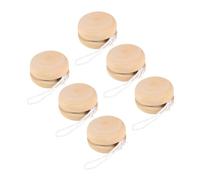 HEMOTON 6pcs Wooden DIY Yo-yo Balls for Hand Painting Rustic Unfinished Surface Portable Enhances Coordination and Cognitive Skills Party Plaything for Boys