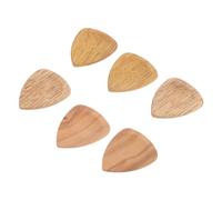 HEMOTON 6pcs Wooden Guitar Picks Set for Acoustic and Bass Guitar Assorted Natural Rosewood Walnut Olive Wood Plectrums Compact Practice Picks Random Color