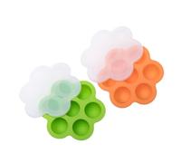 HEMOTON 7 Compartment Silicone Food Storage Box 2 Piece Set Baby Food Containers for Meal Planning Freezing