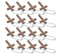 HEMOTON 72pcs Mini Wooden Cross Pendants for DIY Jewelry, Handcrafted Rustic Pocket Cross Charms in Coffee Colour, for Bible Study and Christening Favors