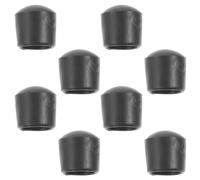 HEMOTON 8pcs Foosball Rod End Caps Replacement Pvc Covers for Table Football Poles 16mm Diameter, Easy Installation Black Foosball Accessories for Protecting Worn or Lost Parts