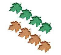 HEMOTON 8pcs Reptile Feeding Dishes with Realistic Maple Leaf Design for Tortoise and Lizard Large Yellow Green Plastic Bowls for Food and Water Stable Base for Secure Placement and Easy