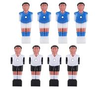 HEMOTON 8pcs Resin Table Football Figures Replacement Players | Black and White Set, Blue Shirt Version, Four Pieces Each, Fits Rods and Game Room Tables