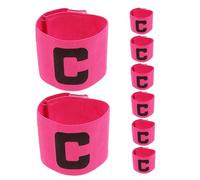 HEMOTON 8pcs Soccer Captain Armbands with C Badge Elastic Player Bands for Adults Youth Resilient Printed Football Team Armband for Matches Training Fit Solid Color