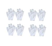 HEMOTON 8Pcs White Nylon Child Bath Gloves for Easy to Put on Take, Long Time Use Body Scrub Exfoliator Gloves for Bathing and Showering