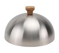 HEMOTON 9.4"(24cm) Cheese Melting Dome Cover, Stainless Steel Round Durable Round Basting, Steaming Cover with Wooden Handle, for Flat Top Griddle Grill Indoor/Outdoor
