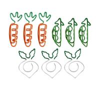 HEMOTON 9pcs Assorted Color Tiny Paper Clips Cartoon Style Metal Clips for Document and Notebook Use, for School and Home, Creative and Delicate Design to Hold Notes and Mark Pages