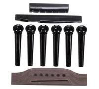HEMOTON 9pcs Guitar Bridge Pin Saddle Nut Set Easy Repair Kit for Acoustic Guitar Wood Plastic Smooth Finish