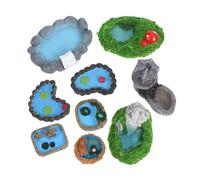 HEMOTON 9PCS Mini Garden Accessories Tiny Flower Resin Ornaments for Fairy Garden Micro Landscape Decorations Sturdy Painted Miniature Decor for Flower Pots and Terrariums