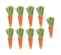 HEMOTON 9pcs Small Animals Teething Sticks Rabbit Chew Carrots Made from Timothy Grass and Carrot to Reduce Loneliness and Prevent Furniture Destruction for Rabbit and Hamster Teeth Care