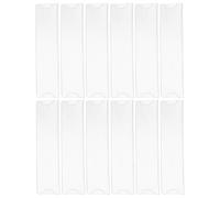 HEMOTON Acrylic Label Sign Holder 12pcs with Double Sided Adhesive, Reusable Clear Nameplate Holder for Price Cards and Identities in Classroom or Restaurant