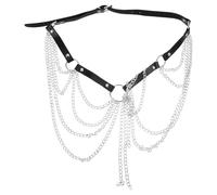 HEMOTON Adjustable Black Waist Chain Belt for Women Sturdy Multilayer Metal Belly Chain Jewelry Layered Body Belt for Parties Performances Casual Outings Stylish Rave Accessory