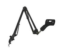 HEMOTON Adjustable Microphone Stand with Metal Double-braced Folding Arms and 1500g Load Bearing Capacity, Flexible Desk Mount Microphone Bracket for Studios and Families