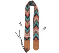 HEMOTON Adjustable Ukulele Strap Bohemian Style for Left Handed Ukulele Adult with Strong Nylon and Leather Material Guitar Shoulder Strap Suitable for Folk and Electric Guitar
