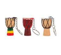 HEMOTON African Drum Keychain Key Pendant Necklace Set, Metal Drum Shape Keyring, Small and Light, Easy to Use, for Music Lovers Decor