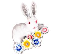 HEMOTON Alloy Bunny Brooch Rhinestone Decoration, Cute Easter Rabbit Pin for Clothing Decoration, Wear and Tear Resistant Accessory Suitable for Occasion