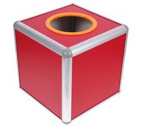HEMOTON Aluminum Alloy Raffle Box 8 Inch Transparent Lottery Ticket Box with Slot for Charity Draws and Event Fundraising