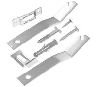 HEMOTON Anti-Theft Picture Hanger Iron Material for Photo Frames and Wood Framing 2 Sets Security Locking Hooks with Silver Finish , Secure Hanging and Damage Prevention for Drywall