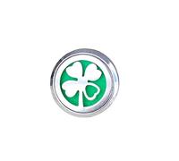 HEMOTON Aromatherapy Car Air Freshener Clip with Four Leaf Grass Design, Alloy Material, round Shape, Solid Perfume Diffuser for Auto Vehicle Dashboard Decoration, Creates Charming