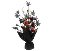 HEMOTON Artificial Pumpkin and Maple Leaf Halloween Floral Stems Decoration for Indoor Home Rv and Party Use Spooky Fall Arrangement with Festive and Leaves for Vase Display