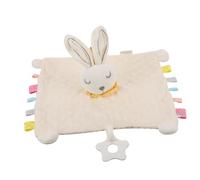 HEMOTON Baby Appeasing Towel and Sleeping Doll Set for Newborns, White Bunny Design, Spandex Down Cotton Material, Soft Saliva Towel for Teething and Comfort During Sleep