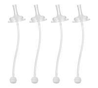 HEMOTON Baby Bottle Replacement Straws Wide Mouth Feeding Accessories Soft Silicone Straw for Toddler Sippy Cups Learning to Drink Pack of 4
