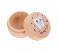 HEMOTON Baby Tooth Box Wooden Keepsake Box for Baby's First Tooth Fetal Hair for Boys Girls