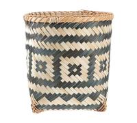 HEMOTON Bamboo Woven Trash Can with Creative Storage Design, Healthy and Wide Practicability for Household Wastepaper, Flower Arrangement, and Organizing, for Living Room and
