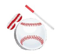 HEMOTON Baseball Pinata with Bat Blindfold Confetti Reinforced Cardboard Sports Party Decoration for Boys Birthday Easy Fill Top Opening for Birthday Game Fun and Themed Celebration