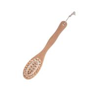 HEMOTON Bath Shower Brush with Dual-Sided Bristle and Long Wooden Handle for Bath Time Massage and Scrubbing in Bathroom