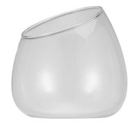 HEMOTON Bevel Glass Terrarium Vase 4.7 Inch Transparent Micro-Ecology Environment Bottle for Succulent Plants Home Office Decoration