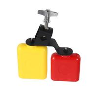 HEMOTON Bicolor Jam Block and Dual Mounted Cowbell Percussion Instrument Abs and Zinc Alloy Construction, Excellent Sound Quality, Easy to Clean, for Band Performances and Drum Set