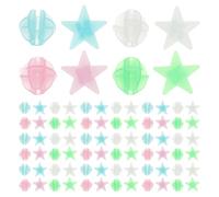 HEMOTON Bike Spoke Beads 144pcs Luminous Bicycle Spoke Decorations Plastic Clip Smooth Neon Round and Star Beads for Evening Rides