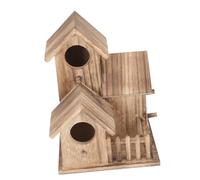 HEMOTON Bird Nest Villa Outdoor Wooden Bird House Parakeet Nesting Nest for Garden and Parrot Breeding Cottage for Parakeets