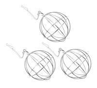 HEMOTON Bird Nesting Material Holder Basket Hanging Wire Storage Basket Stainless Steel 3pcs Sturdy Nest Building Helper in Silver for Wild Hummingbirds for Patios and Balconies