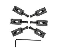 HEMOTON Black Flat Guitar Bridge Saddles 6 in 1 Set Style Parts Zinc Alloy for American Style Guitars