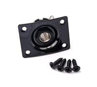 HEMOTON Black Guitar Input Jack Socket with Copper Insert for Electric Guitar 1/4 Inch Jack Plate with Screws Gt08 Model