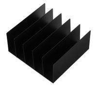 HEMOTON Black Metal Mail Holder Modern Minimalist Style with Layered Compartments for Desk Sturdy Iron Construction , Compact Design for Office and Workspace Document Organisation