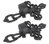 HEMOTON Black Wall-Mounted Candle Holder Set 2Pcs Gothic Style Iron Candle Sconces Decorative Wall-Mounted Holders for Office and Religious Spaces