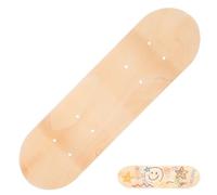 HEMOTON Blank Skateboard Deck 16.93X4.92 Inch 7-Layer Maple Wood Diy Skateboard for Kids Painting Art Projects with Pre-Drilled Holes Dual-Sided Smooth Surface Replacement Deck