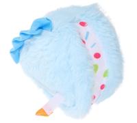 HEMOTON Blue Plush Cake Squeaky Dog Chewing for Pet Dogs | Portable Lightweight Stress Relief Design, Cake Shape for Camping and Garden Use, Birthday Gift Choice Random Color