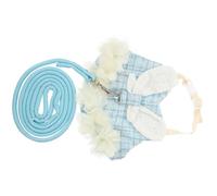 HEMOTON Blue Sleeveless Comfortable Pets Cotton for Leash Rabbit with Harness Breathable Design, Adorable Dress Shape and Small Rabbits and Bunnies