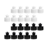 HEMOTON Bottle Diameter Material Kettles Sports Function and Bottles Water Pe, 40pcs Replaceable Lid with Push Pull Black and White Caps, Inner 2.8cm, Outer Diameter 28mm