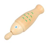 HEMOTON Boys and Girls Musical Instruments Fish Shape Guiro Toys Boy Girl Percussion Instrument Rhythm Stick Educational Toys