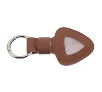 HEMOTON Brown Pu Leather Guitar Pick Holder with Keychain, Compact Guitar Pick Storage Case Sleeve for On-The-go Musicians and Collectors