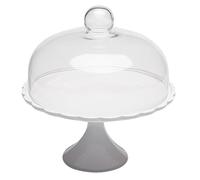 HEMOTON Cake Stand with Glass Dome, 8 Inch Elegant Cake Plate with Clear Lid, Round Flat Dessert Display Stand for Wedding, Birthday, Party & Afternoon Tea